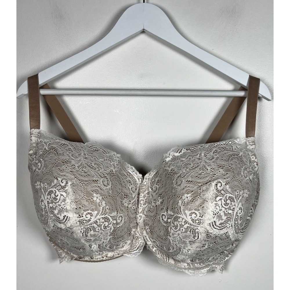 ThirdLove 24/7‎ Lace Balconette Bra Beige & Cream Plus Size 40H NWOT
